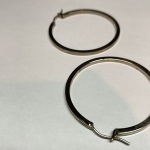 Large silver-plated hoop earrings